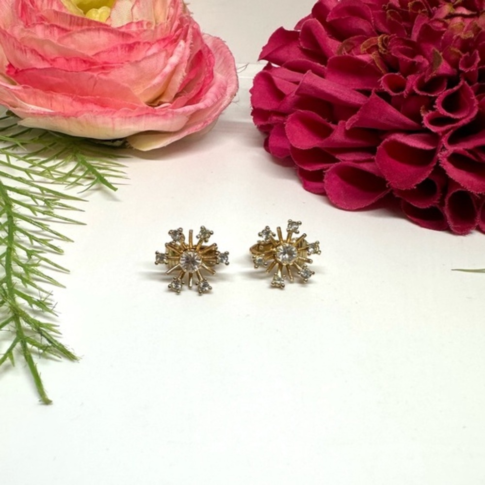 VINTAGE⚜️Avon Crystal Burst Clip Earrings
